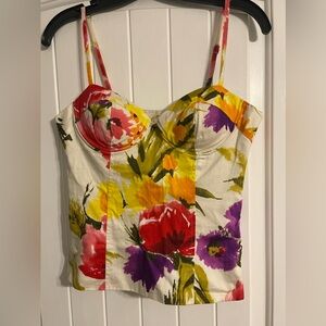 Floral Crop Too very fitted.